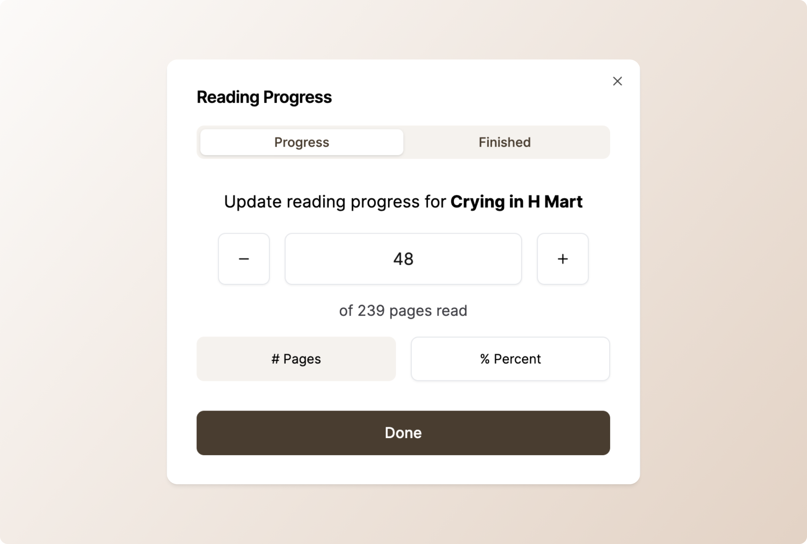 Update your reading progress illustration